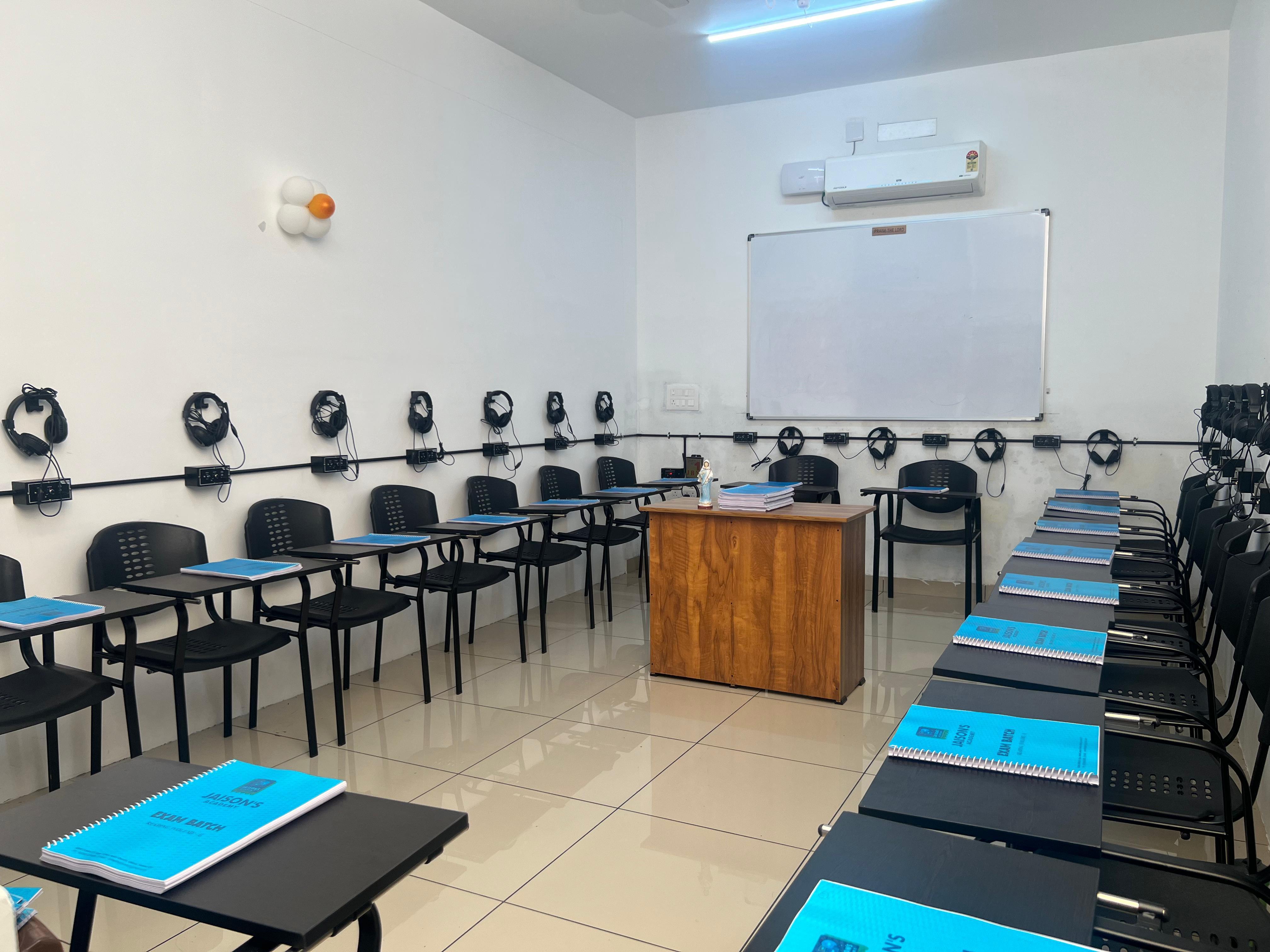Modern Classroom with Audio Equipment